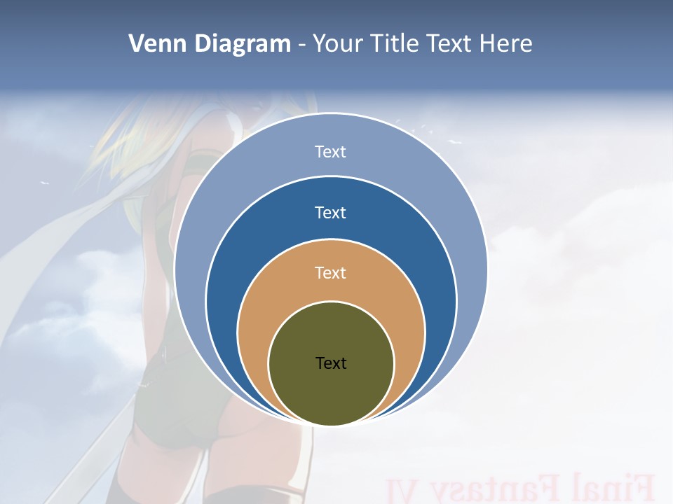 A Woman In A Green Dress Is Standing In The Sky PowerPoint Template