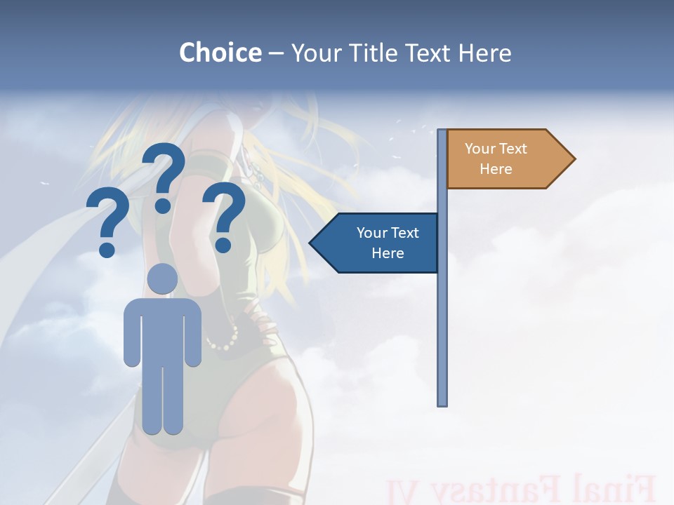 A Woman In A Green Dress Is Standing In The Sky PowerPoint Template