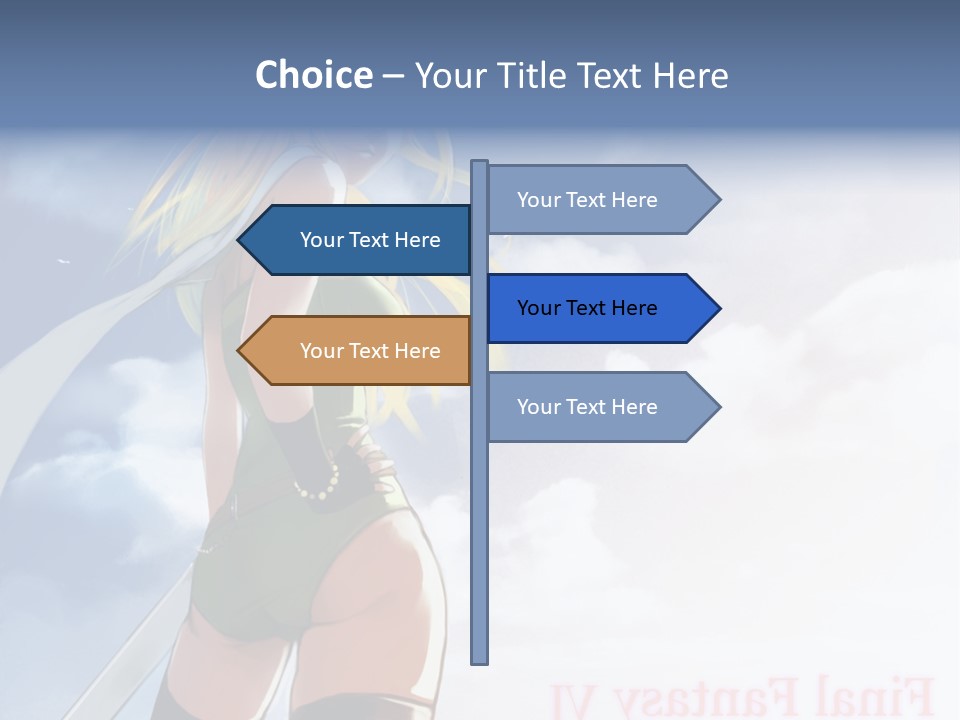 A Woman In A Green Dress Is Standing In The Sky PowerPoint Template