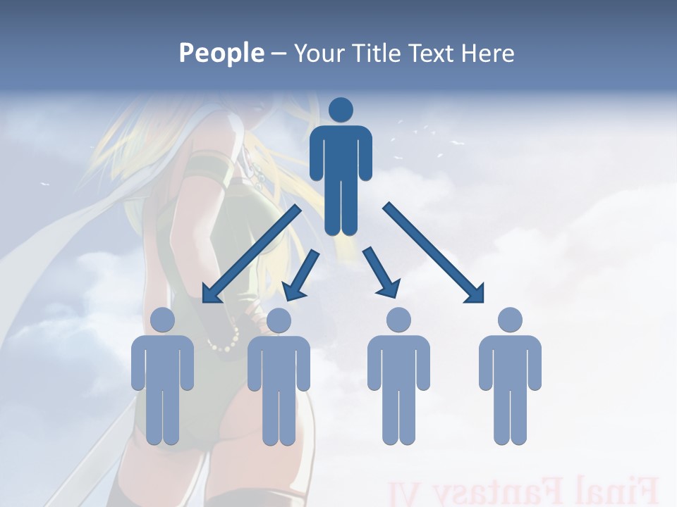 A Woman In A Green Dress Is Standing In The Sky PowerPoint Template