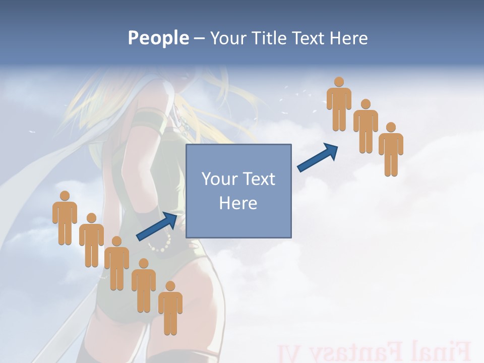 A Woman In A Green Dress Is Standing In The Sky PowerPoint Template