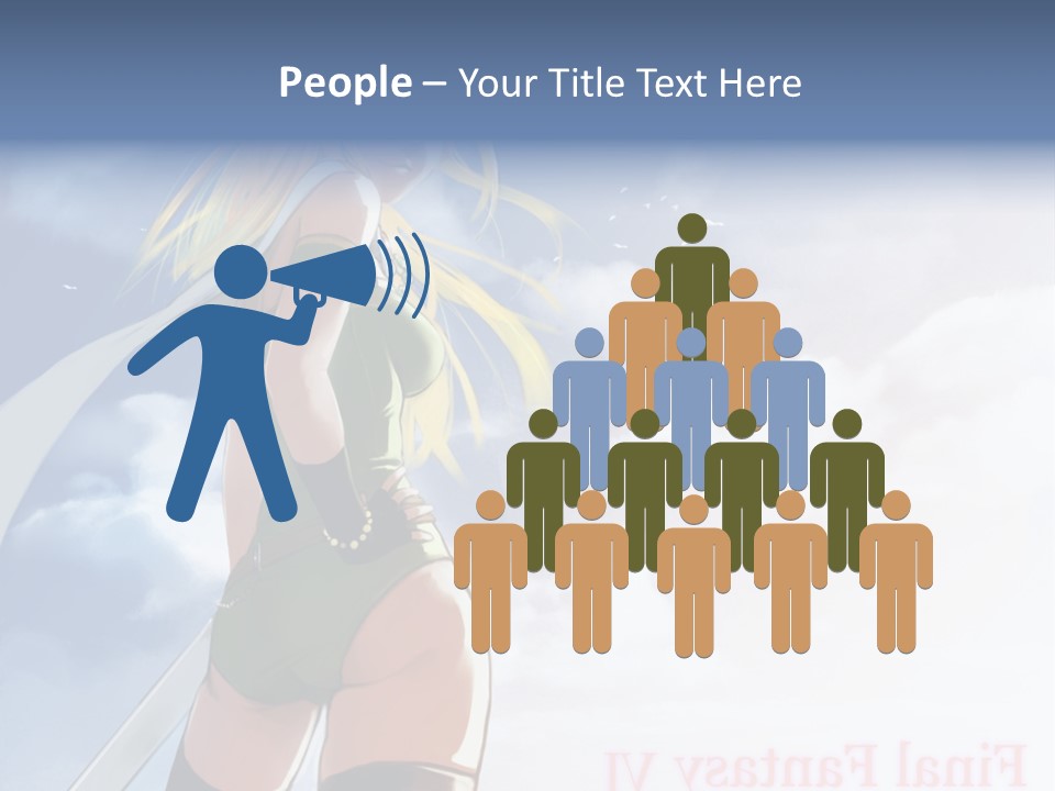 A Woman In A Green Dress Is Standing In The Sky PowerPoint Template