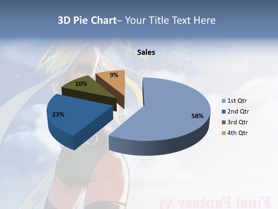 A Woman In A Green Dress Is Standing In The Sky PowerPoint Template