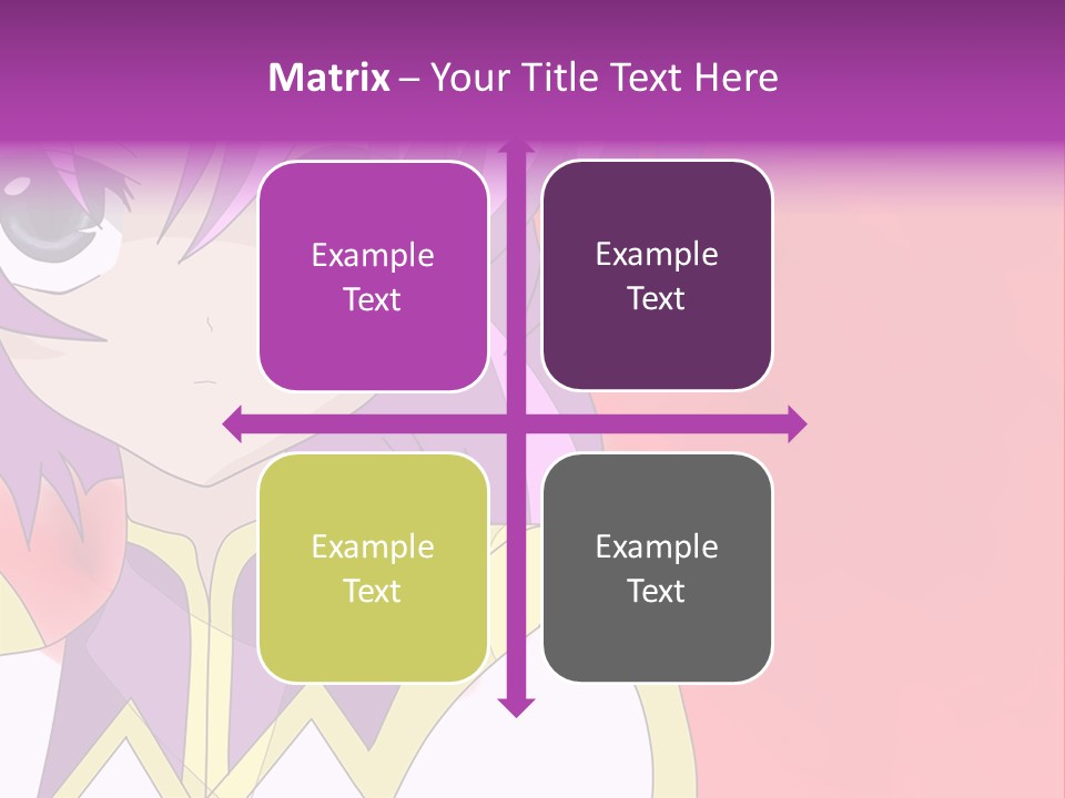 A Anime Character With Purple Hair And Blue Eyes PowerPoint Template