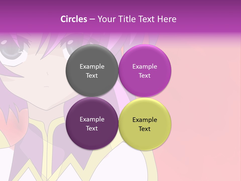 A Anime Character With Purple Hair And Blue Eyes PowerPoint Template