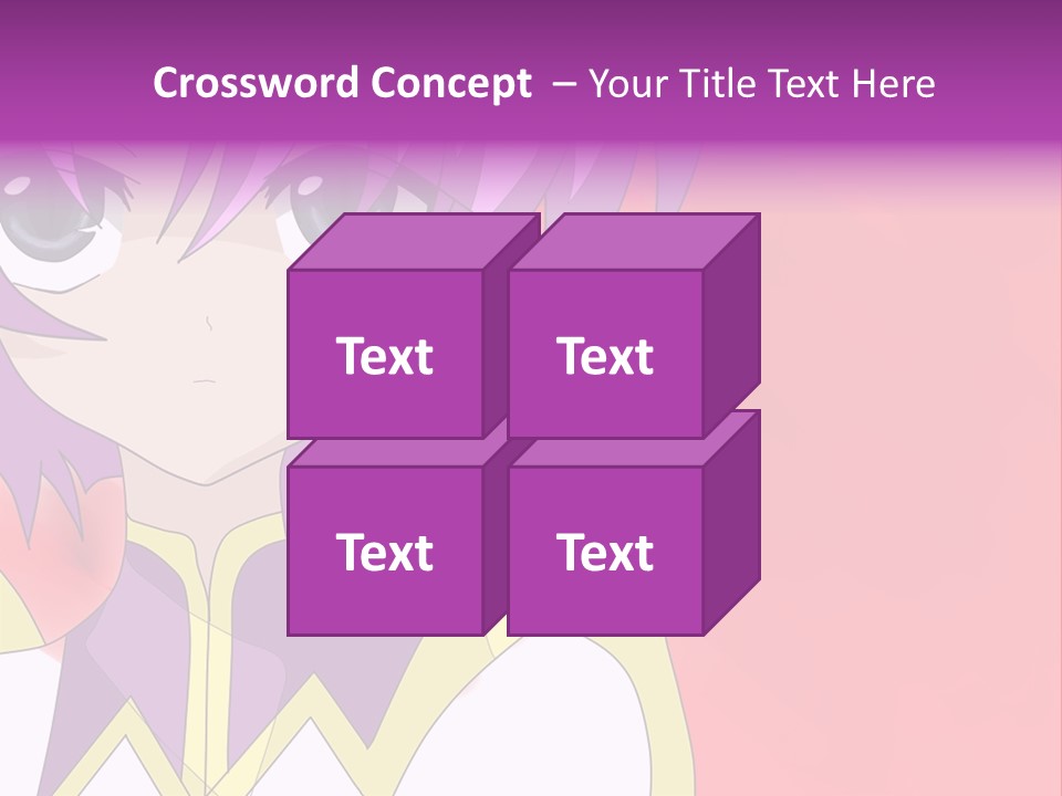 A Anime Character With Purple Hair And Blue Eyes PowerPoint Template