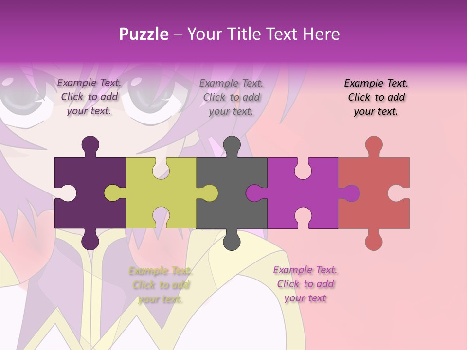 A Anime Character With Purple Hair And Blue Eyes PowerPoint Template