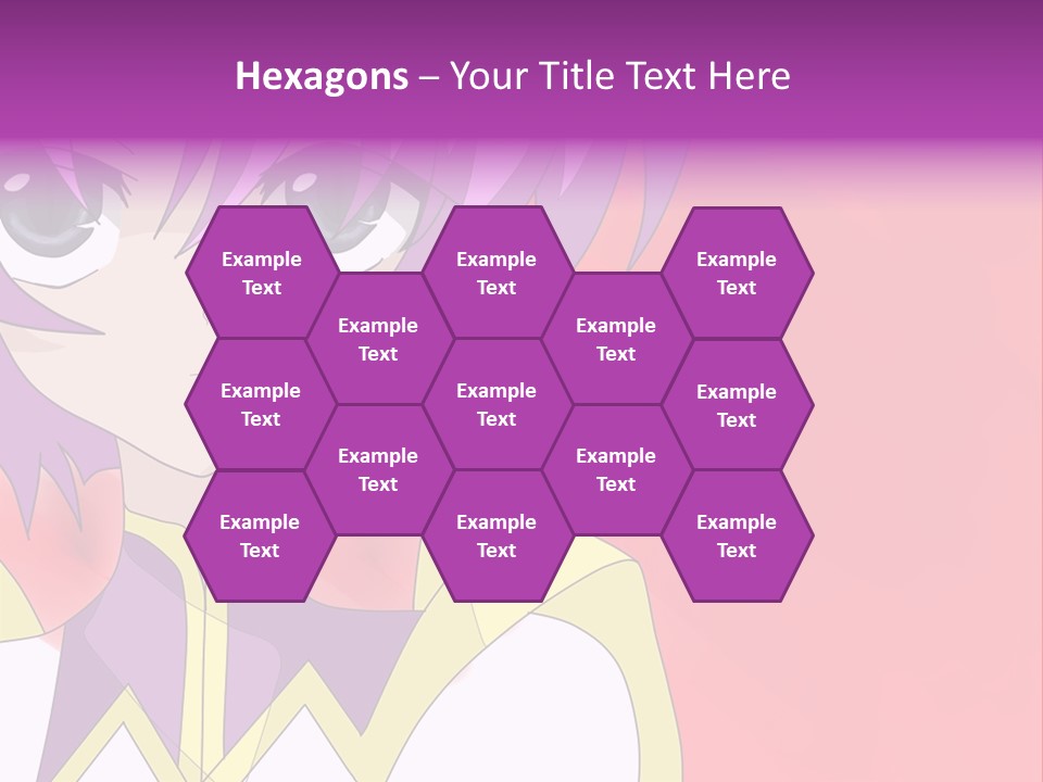 A Anime Character With Purple Hair And Blue Eyes PowerPoint Template