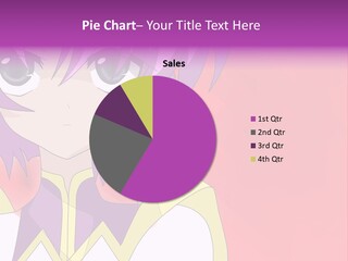 A Anime Character With Purple Hair And Blue Eyes PowerPoint Template