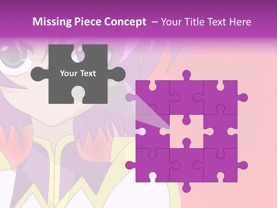 A Anime Character With Purple Hair And Blue Eyes PowerPoint Template
