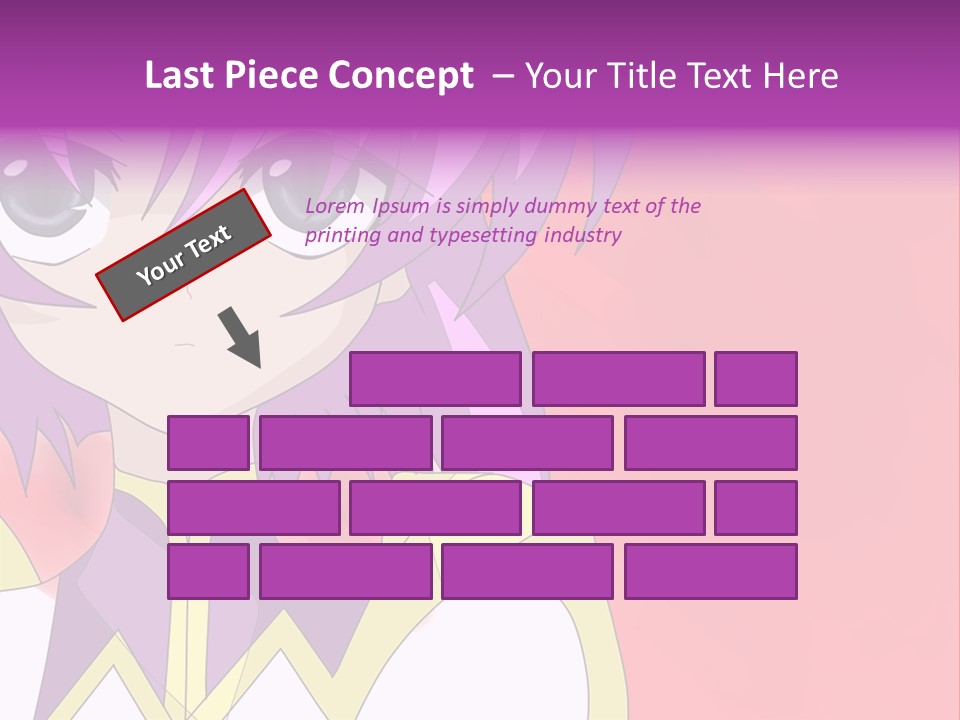 A Anime Character With Purple Hair And Blue Eyes PowerPoint Template