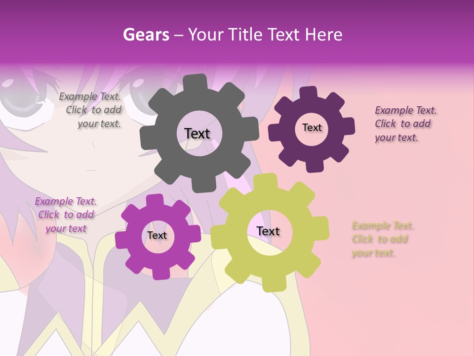 A Anime Character With Purple Hair And Blue Eyes PowerPoint Template