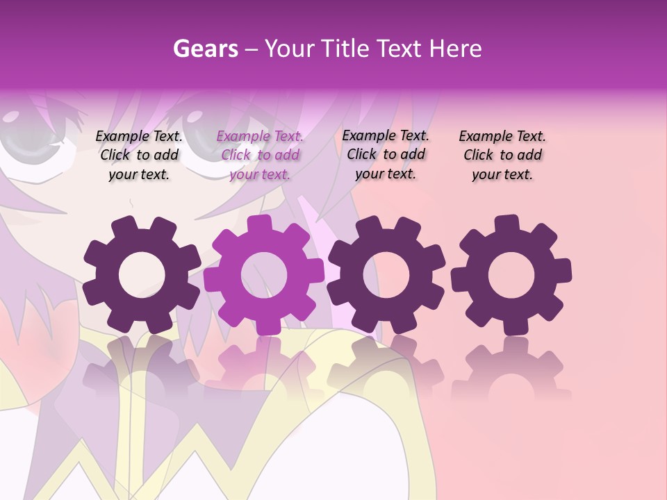 A Anime Character With Purple Hair And Blue Eyes PowerPoint Template