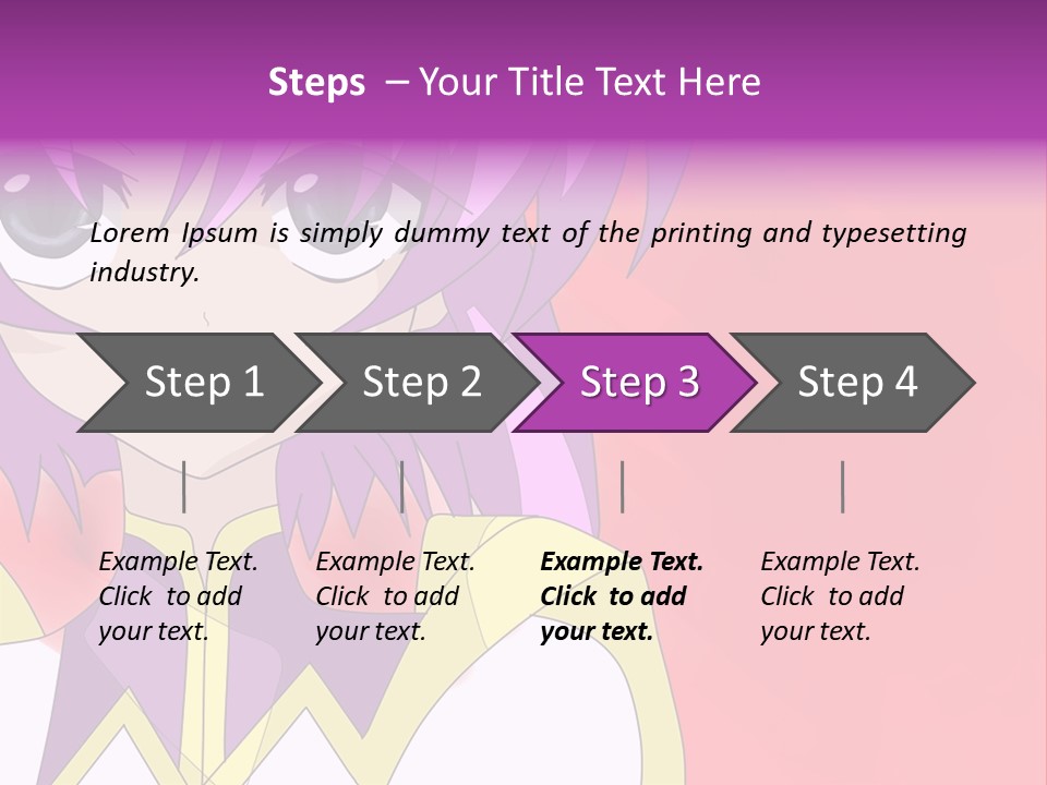 A Anime Character With Purple Hair And Blue Eyes PowerPoint Template
