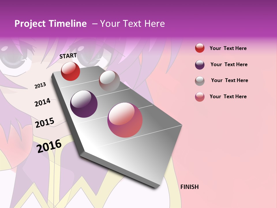 A Anime Character With Purple Hair And Blue Eyes PowerPoint Template