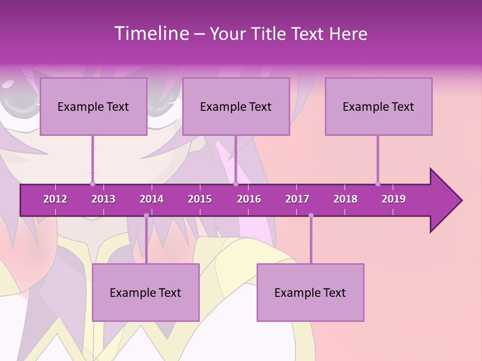 A Anime Character With Purple Hair And Blue Eyes PowerPoint Template
