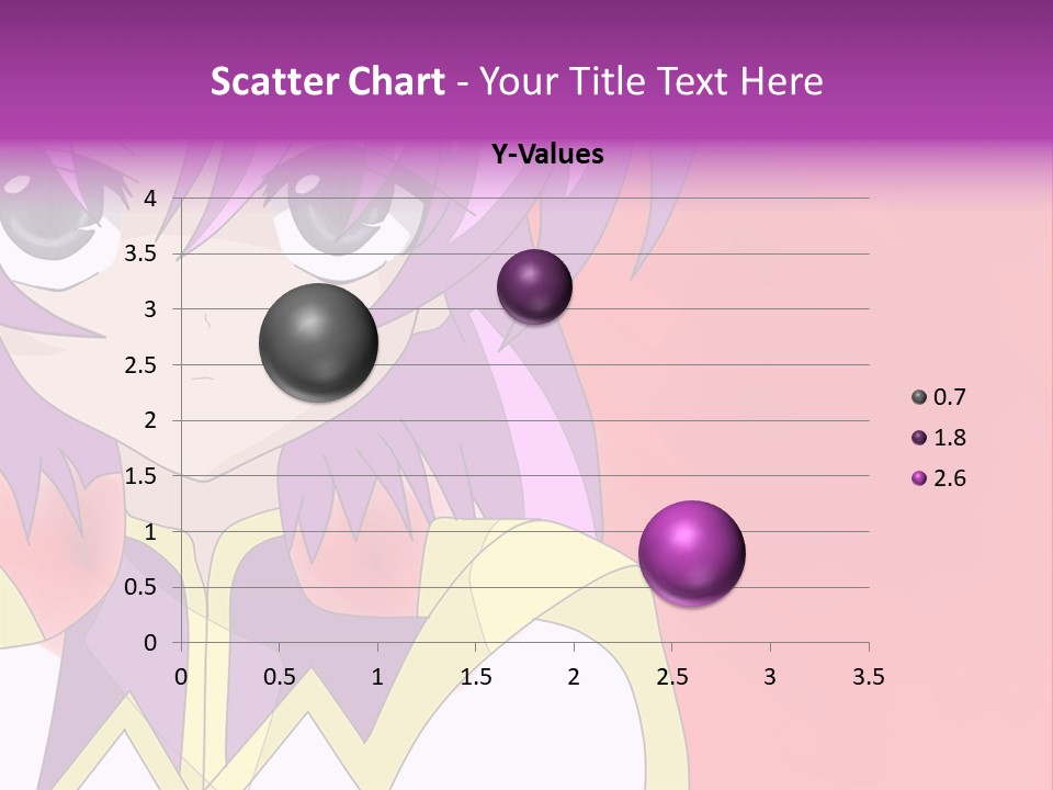 A Anime Character With Purple Hair And Blue Eyes PowerPoint Template