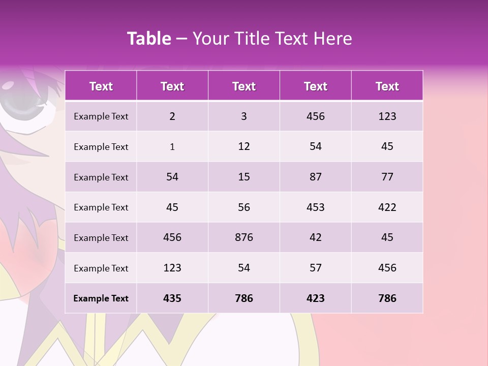 A Anime Character With Purple Hair And Blue Eyes PowerPoint Template