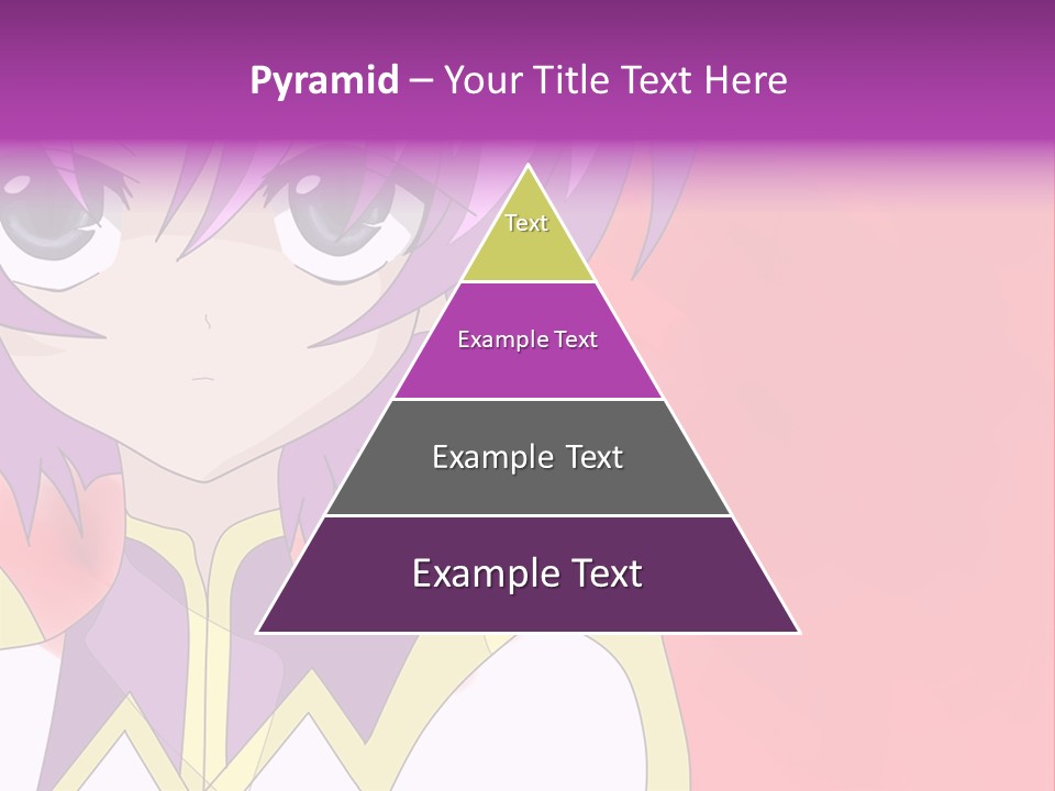 A Anime Character With Purple Hair And Blue Eyes PowerPoint Template