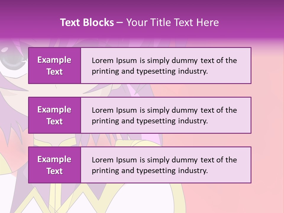 A Anime Character With Purple Hair And Blue Eyes PowerPoint Template