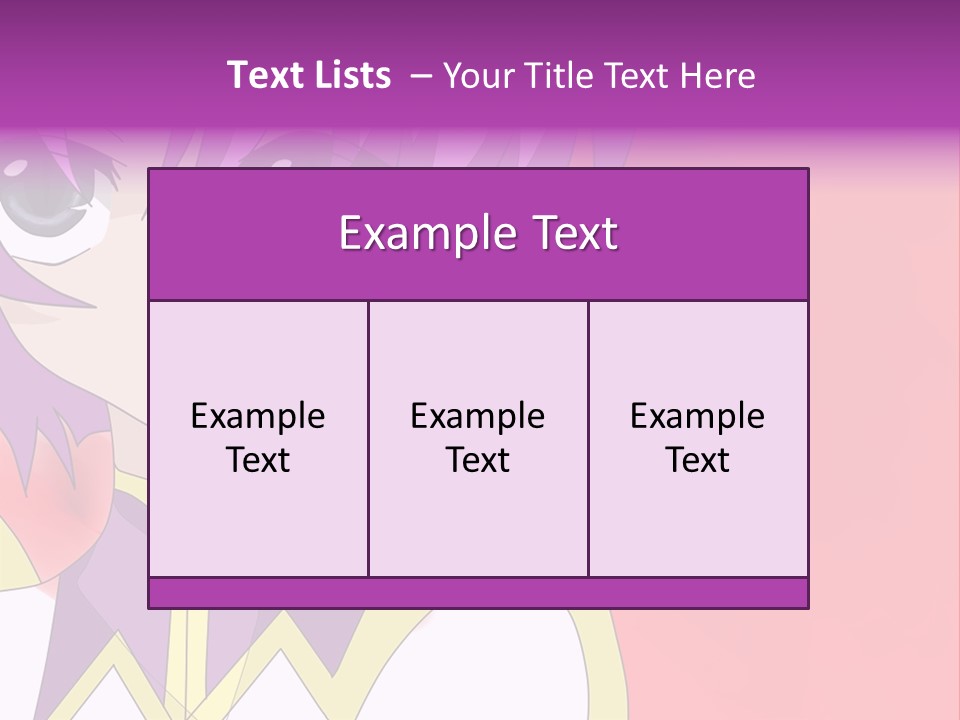 A Anime Character With Purple Hair And Blue Eyes PowerPoint Template