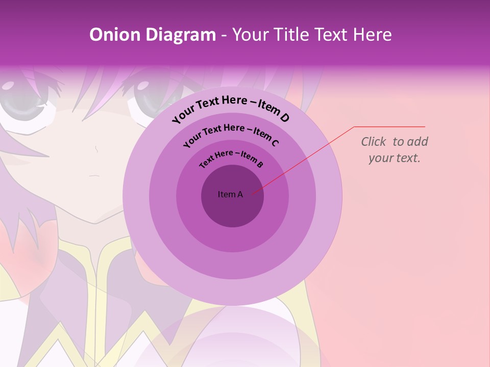 A Anime Character With Purple Hair And Blue Eyes PowerPoint Template