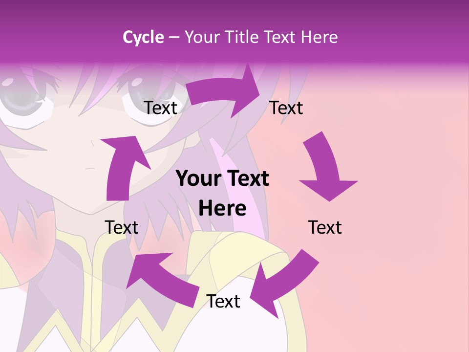 A Anime Character With Purple Hair And Blue Eyes PowerPoint Template