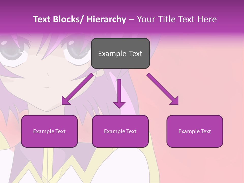 A Anime Character With Purple Hair And Blue Eyes PowerPoint Template
