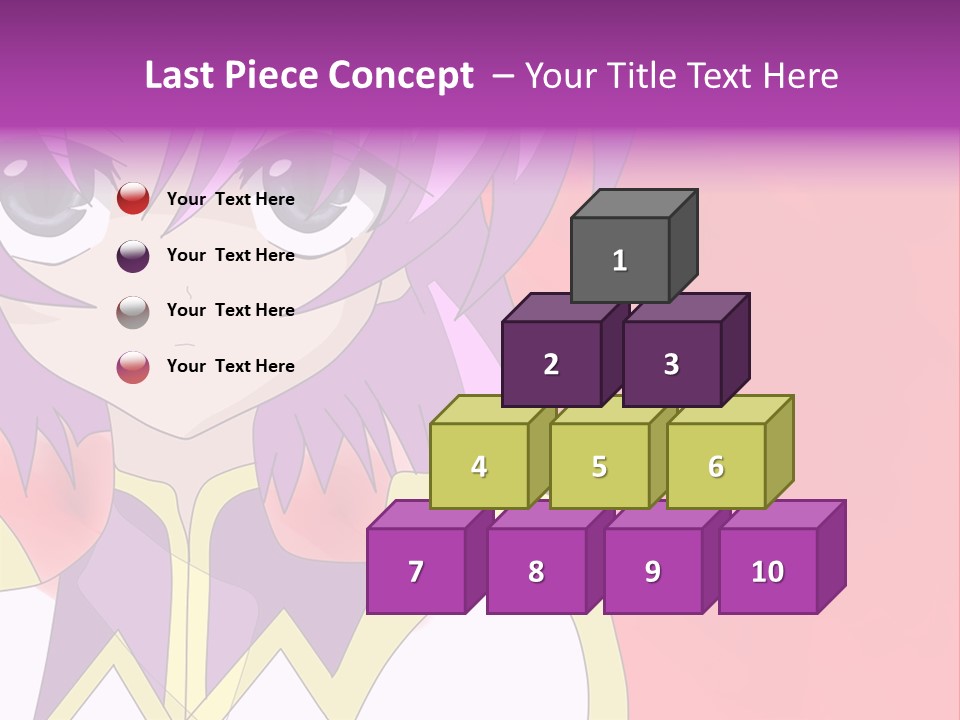 A Anime Character With Purple Hair And Blue Eyes PowerPoint Template