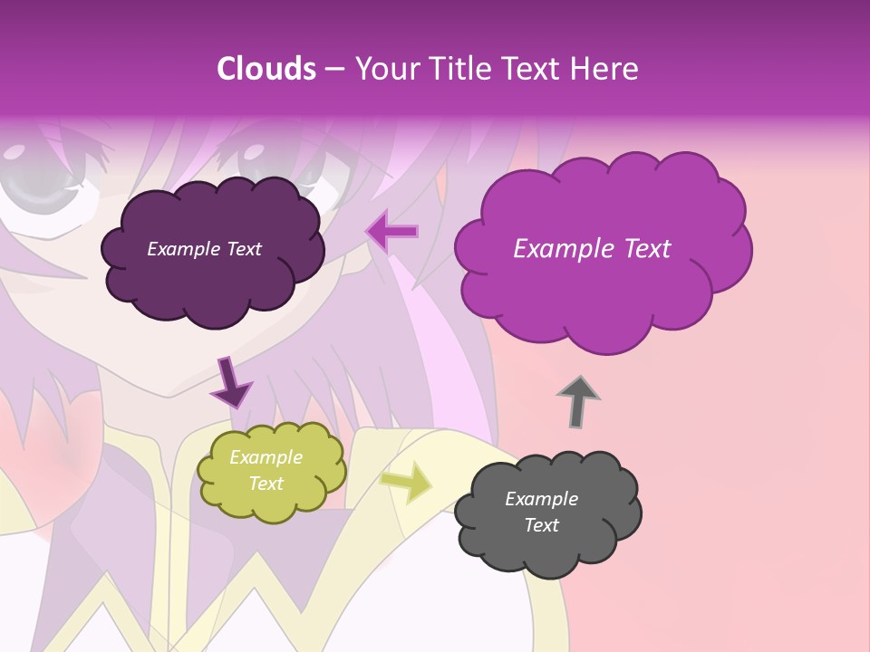 A Anime Character With Purple Hair And Blue Eyes PowerPoint Template