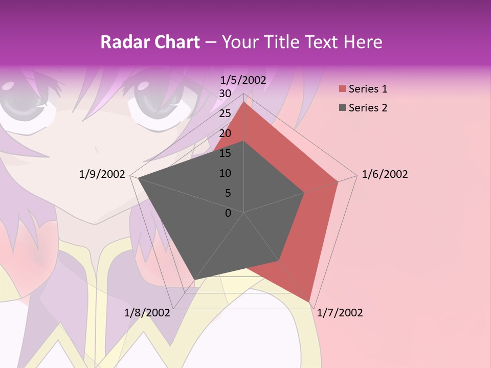 A Anime Character With Purple Hair And Blue Eyes PowerPoint Template