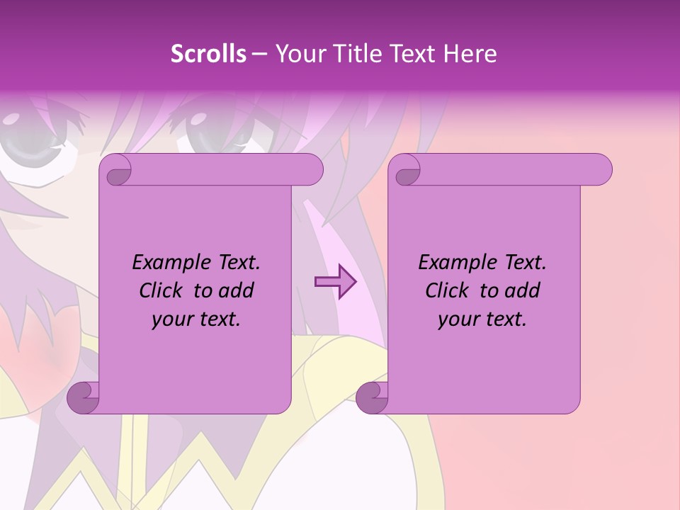 A Anime Character With Purple Hair And Blue Eyes PowerPoint Template