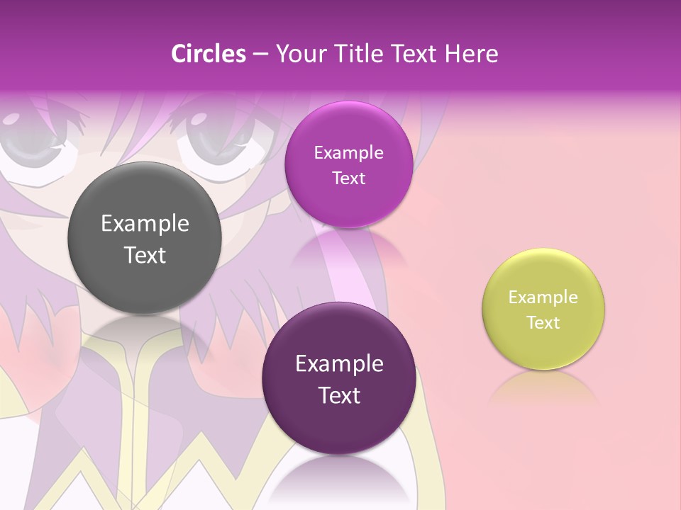 A Anime Character With Purple Hair And Blue Eyes PowerPoint Template