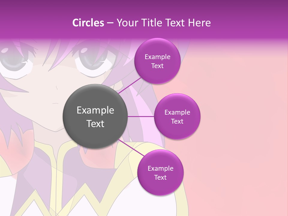 A Anime Character With Purple Hair And Blue Eyes PowerPoint Template