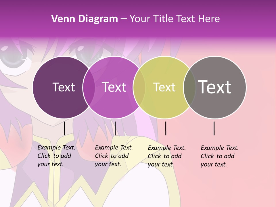 A Anime Character With Purple Hair And Blue Eyes PowerPoint Template