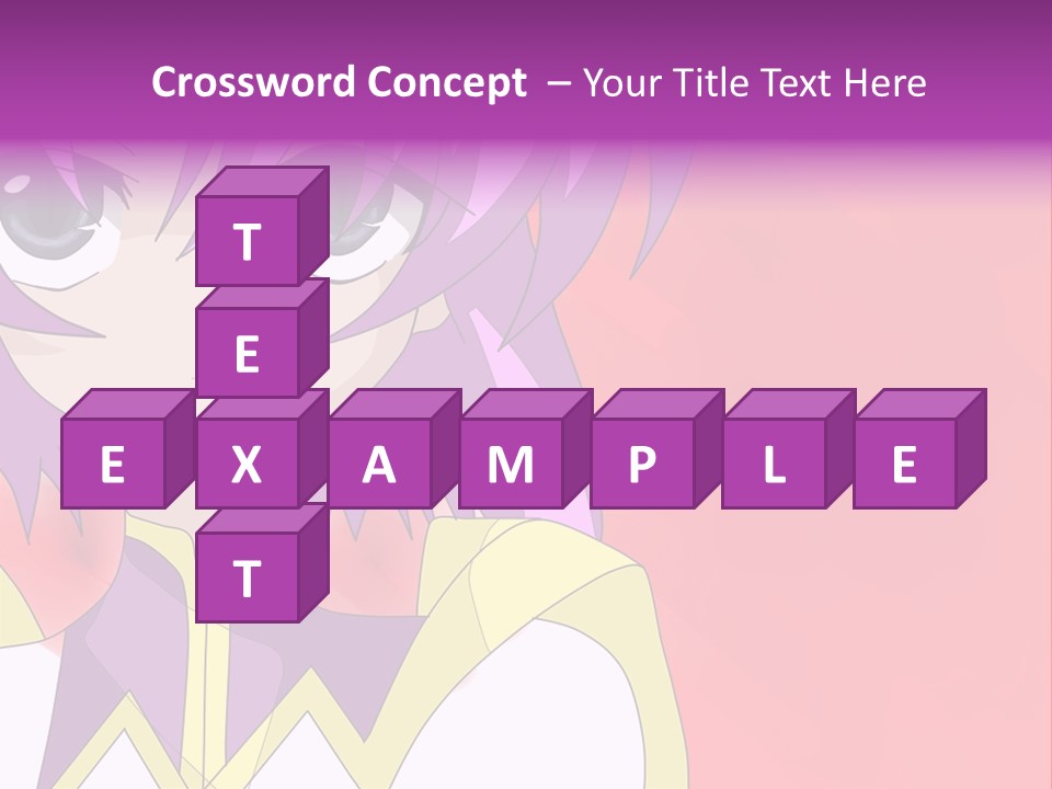 A Anime Character With Purple Hair And Blue Eyes PowerPoint Template