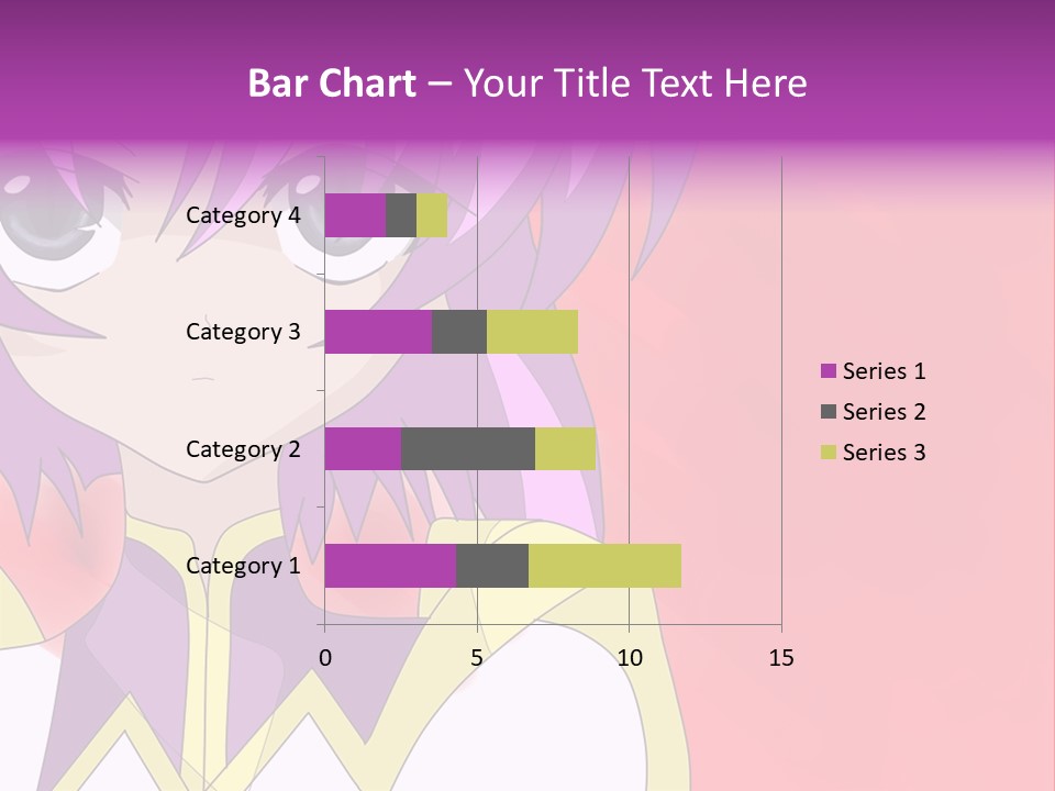 A Anime Character With Purple Hair And Blue Eyes PowerPoint Template