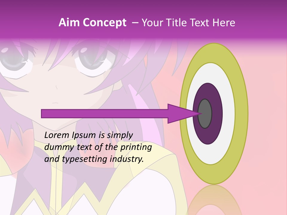 A Anime Character With Purple Hair And Blue Eyes PowerPoint Template