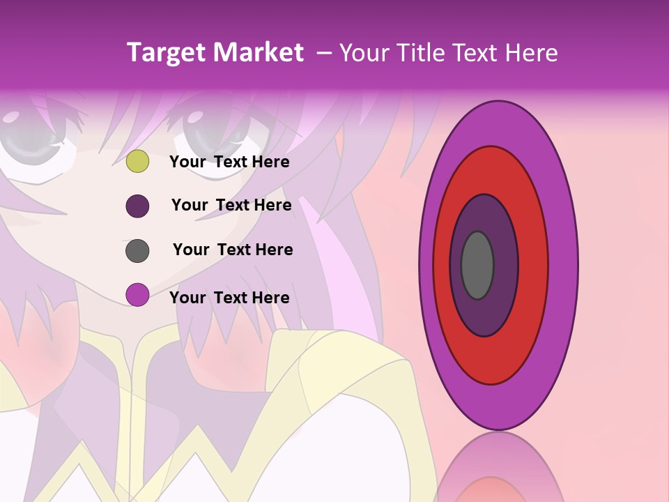 A Anime Character With Purple Hair And Blue Eyes PowerPoint Template