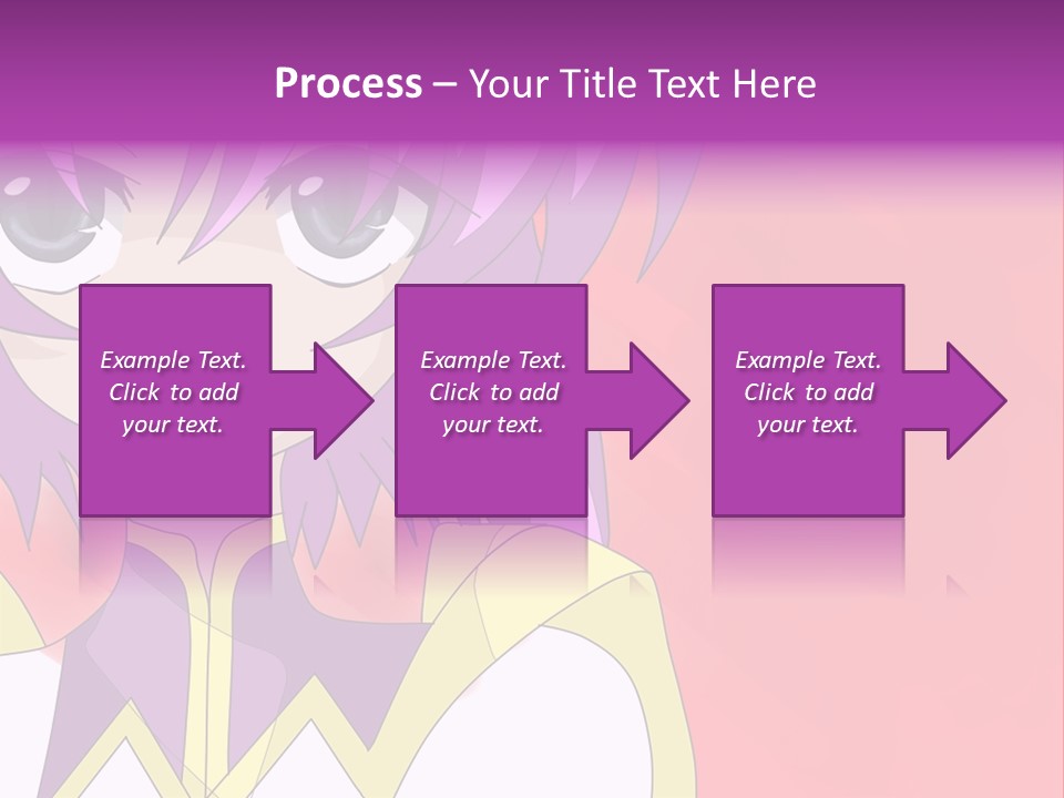 A Anime Character With Purple Hair And Blue Eyes PowerPoint Template