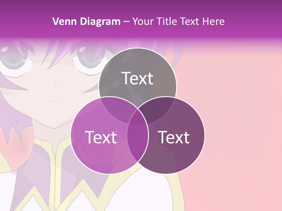 A Anime Character With Purple Hair And Blue Eyes PowerPoint Template