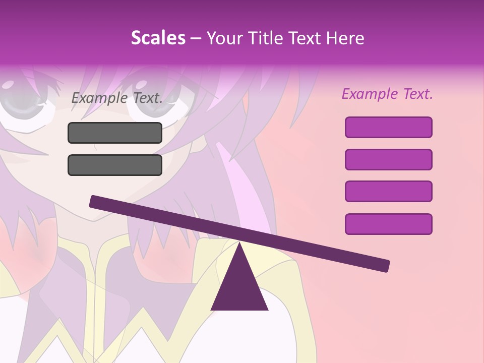 A Anime Character With Purple Hair And Blue Eyes PowerPoint Template