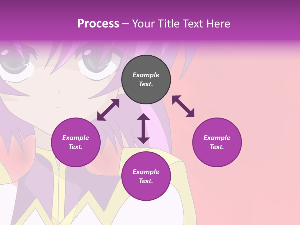 A Anime Character With Purple Hair And Blue Eyes PowerPoint Template