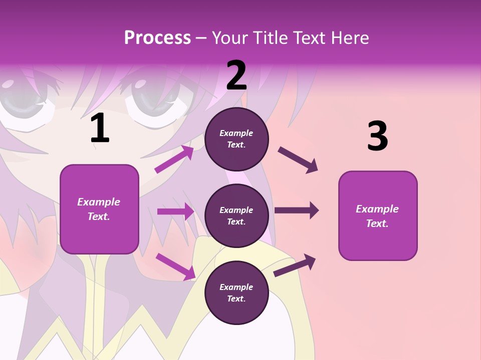 A Anime Character With Purple Hair And Blue Eyes PowerPoint Template