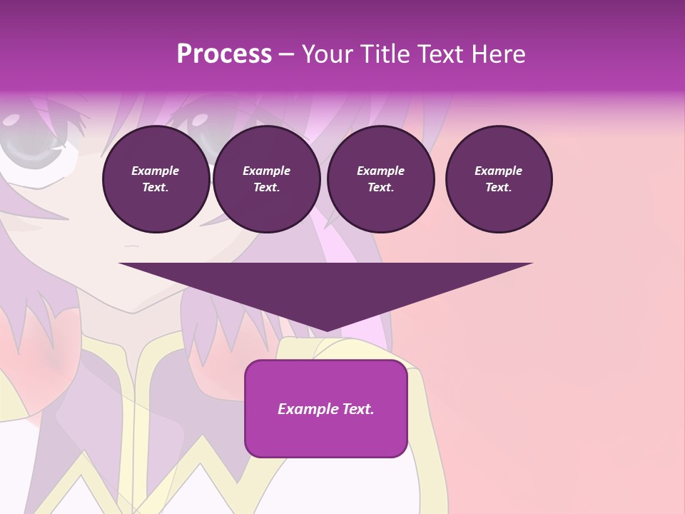 A Anime Character With Purple Hair And Blue Eyes PowerPoint Template