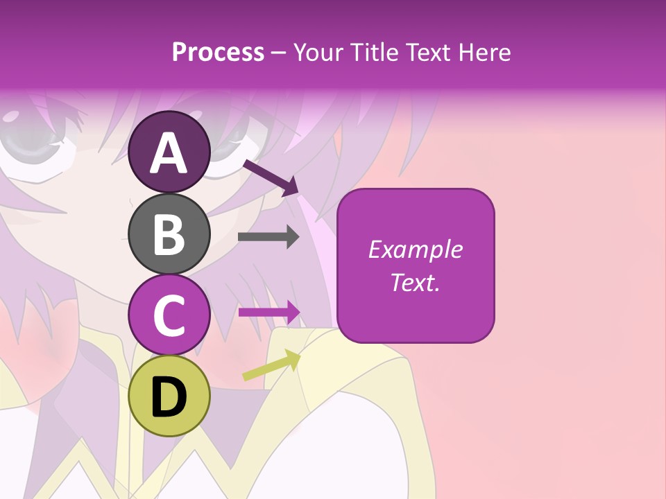A Anime Character With Purple Hair And Blue Eyes PowerPoint Template
