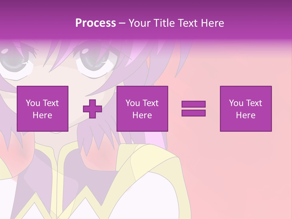 A Anime Character With Purple Hair And Blue Eyes PowerPoint Template