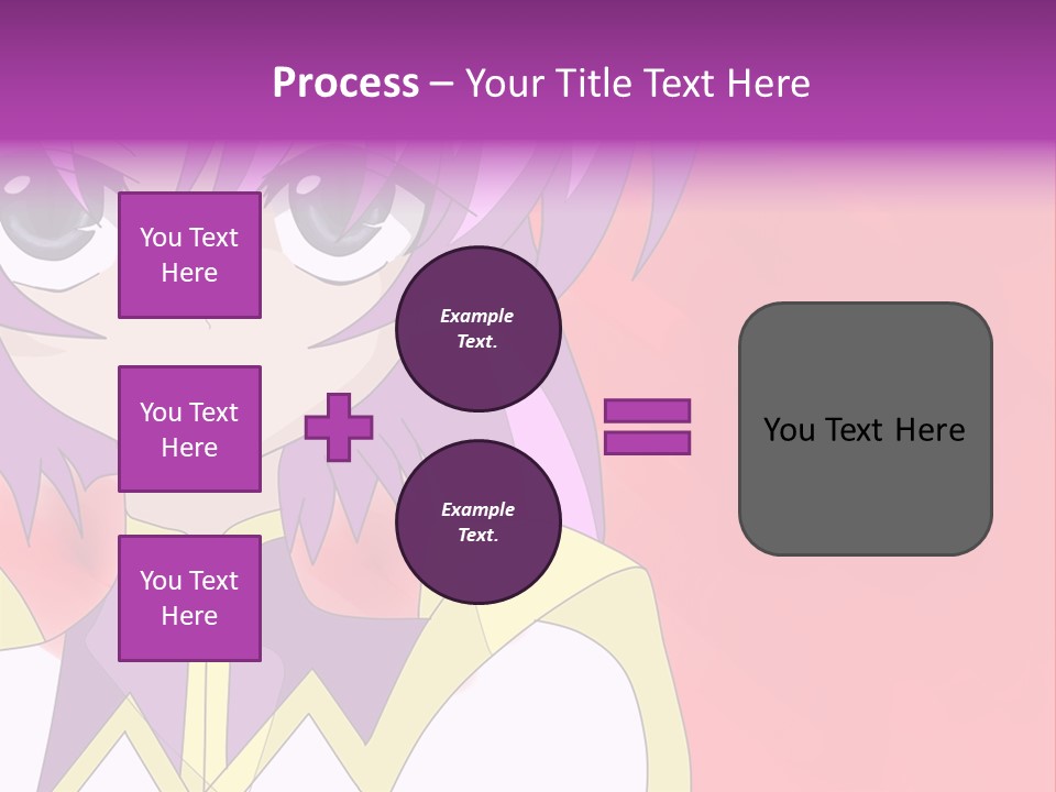 A Anime Character With Purple Hair And Blue Eyes PowerPoint Template