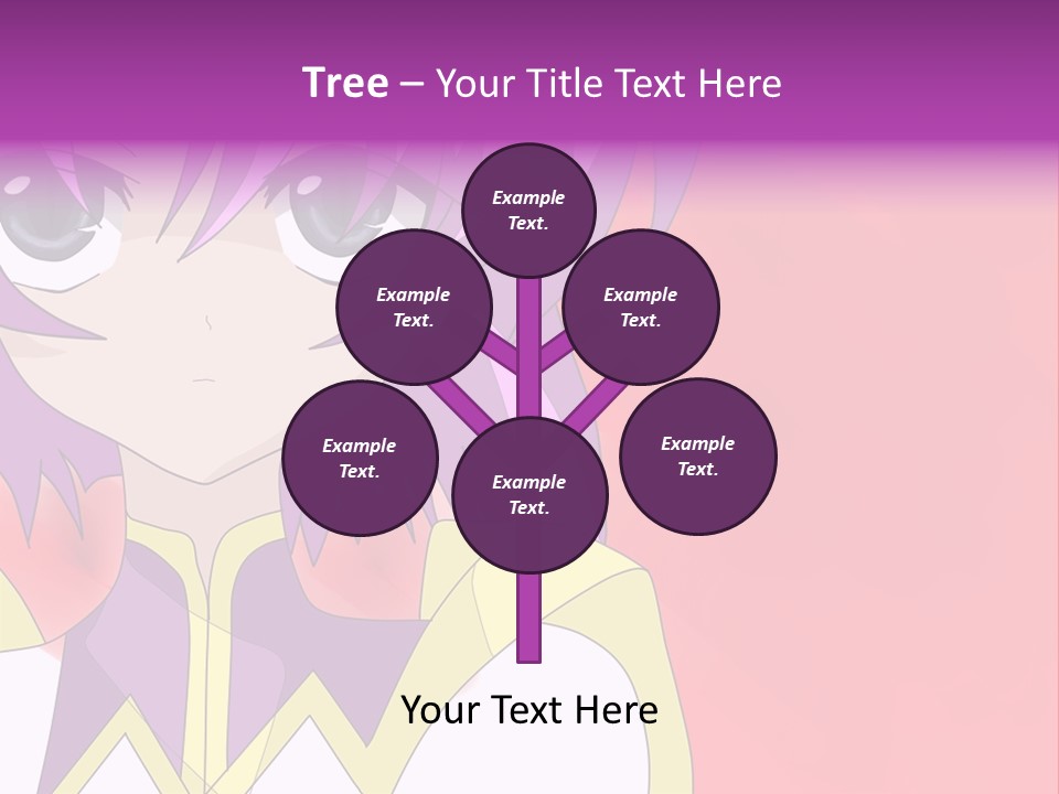 A Anime Character With Purple Hair And Blue Eyes PowerPoint Template