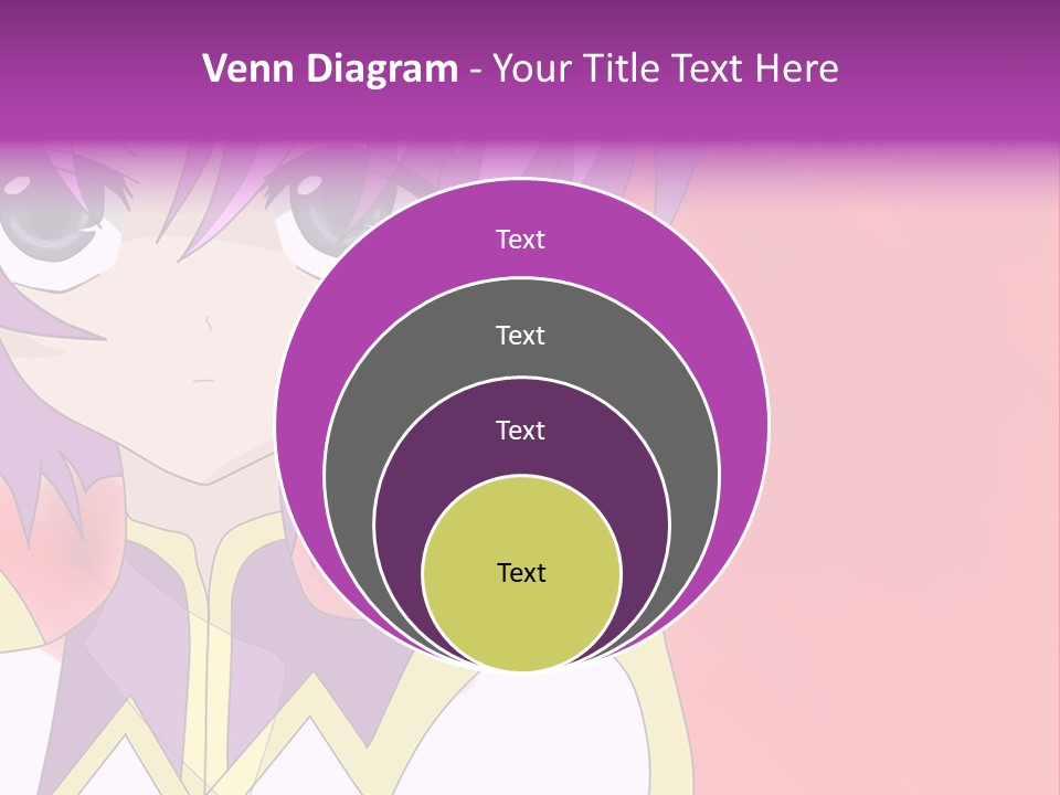 A Anime Character With Purple Hair And Blue Eyes PowerPoint Template